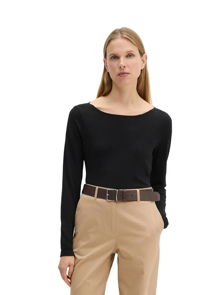 Marc O'Polo Marc O'Polo Longsleeve regular aus Organic Cotton, Schwarz, – Produktbild 1 von 5