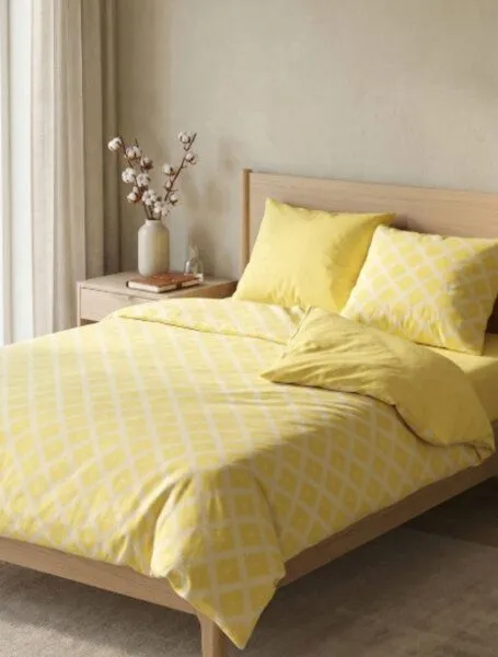 Nature by Adam Nature by Adam Bettwäsche 2tlg aus 100% Bio-Baumwolle - Made in Germany - Romantic Puligny Light, Gelb, – Produktbild 1 von 4