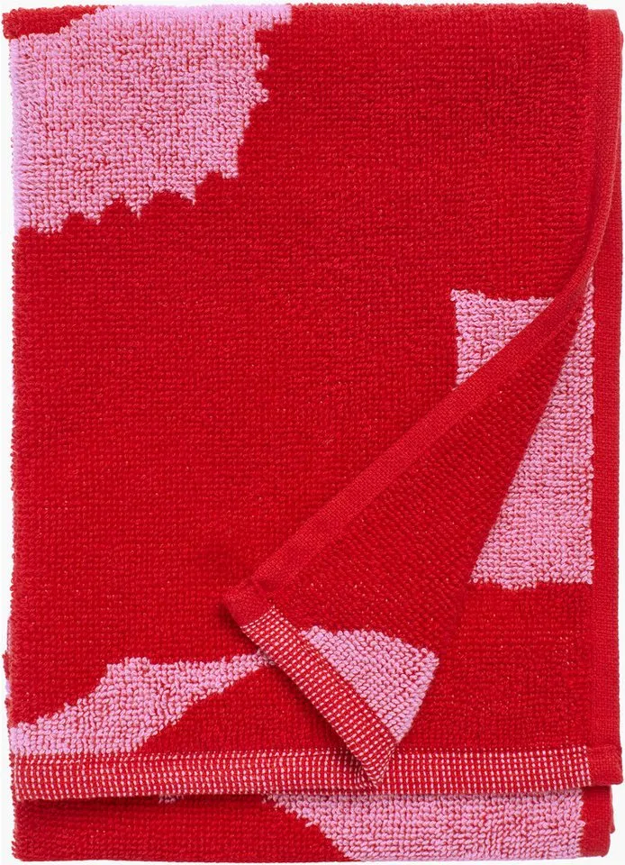Marimekko Gästehandtuch UNIKKO, Frottee (1-St), 100% Baumwolle, angenehm weich, 30 x 50 cm, Rosa|rot, – Produktbild 2 von 2