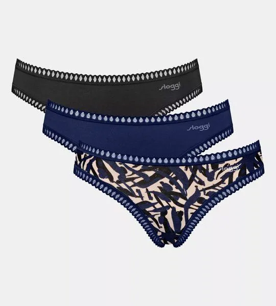 Sloggi Sloggi 3er Pack GO Crush Mini-Slip Bio-Baumwolle, Blue - dark combination, – Produktbild 1 von 4