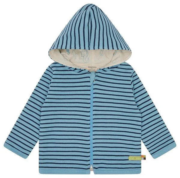 loud + proud loud + proud Babys & Kinder Wendejacke mit Kapuze, GOTS-zertifiziert, Air(blau), – Produktbild 2 von 3