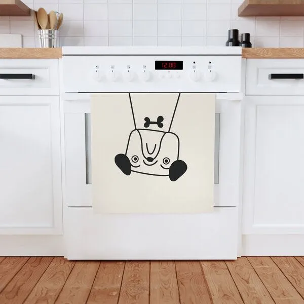 PepMelon Bulldog Hund Geschirrtuch, 50 x 70 cm, Bio-Baumwolle – Produktbild 1 von 4