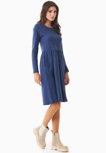 ORGANICATION ORGANICATION Langarm-Jerseykleid aus Bio-Baumwolle, Navy, – Produktbild 2 von 4