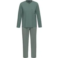 Ammann Ammann Schlafanzug lang | Knopfleiste | Bio-Baumwolle, Grau (urban chic), – Produktbild 1 von 1