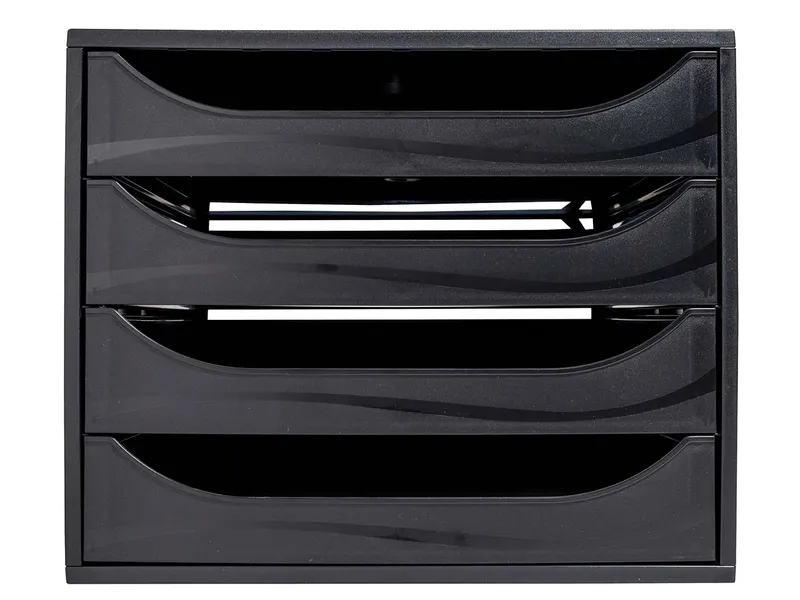 Exacompta Exacompta Schubladenbox "ECOBlack", DIN A4+, 4 Schubladen halboffen, schwarz – Produktbild 2 von 3