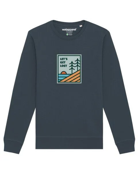 watapparel watapparel Sweatshirt Unisex Let's Get Lost, India ink grey, – Produktbild 1 von 3