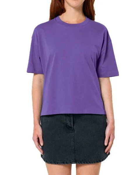 YTWOO YTWOO Damen Boxy T-Shirt aus Bio-Baumwolle, Lila, – Produktbild 1 von 4