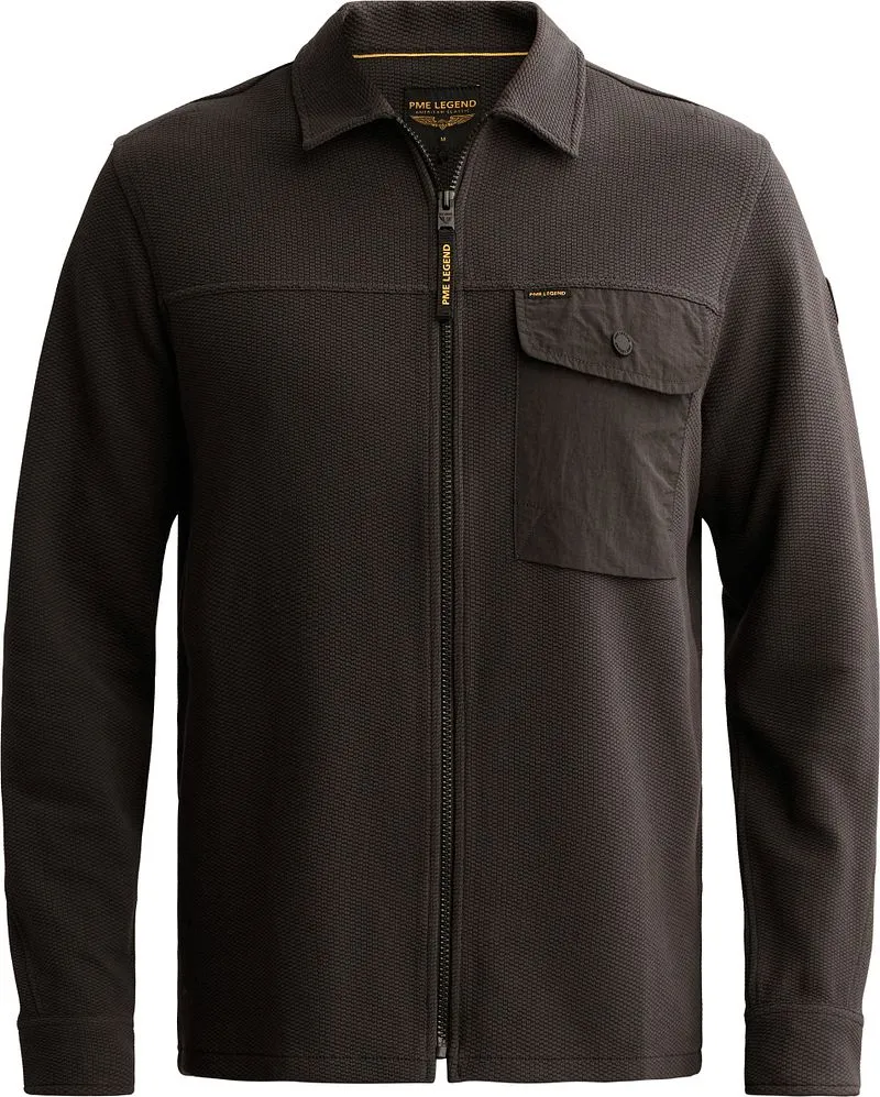 PME Legend PME Legend Overshirt Jersey Waffle Obsidian, Anthrazit, – Produktbild 2 von 5