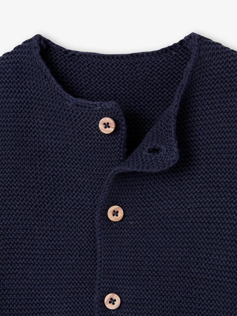 Vertbaudet Baby Strickjacke aus Baumwolle BASIC, Marine, – Produktbild 3 von 3
