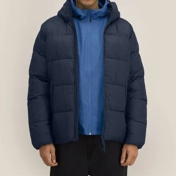 YTWOO YTWOO Medium Fit Unisex Pufferjacke mit Kapuze, Navy, – Produktbild 3 von 4