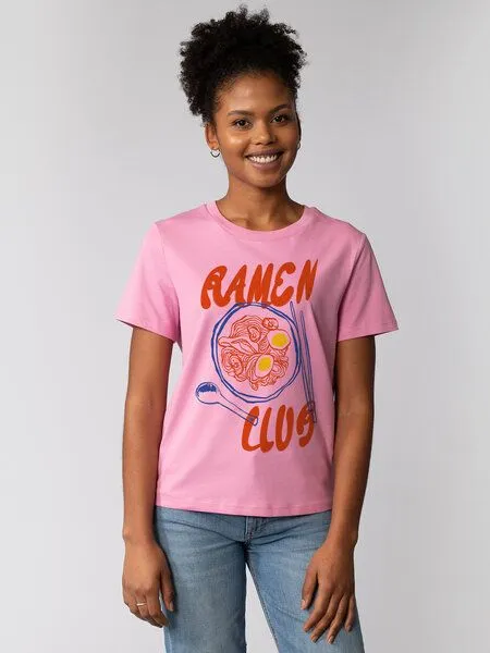 watapparel watapparel T-Shirt Frauen Ramen Club, Bubble pink, – Produktbild 1 von 4