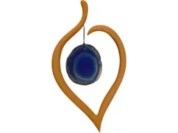 Dekoanhänger "Lindenblatt" aus Holz mit Aufhängungsfaden, blau – Produktbild 1 von 1