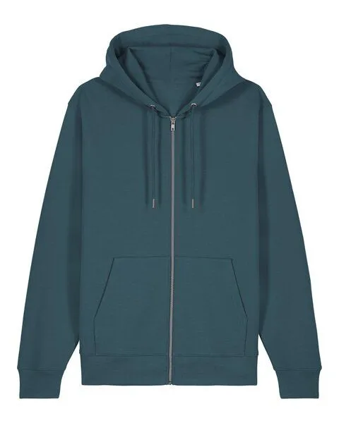 Gary Mash GARY MASH Zipjacke mit Kapuze, Unisex aus Biobaumwolle, Petrol, – Produktbild 2 von 4