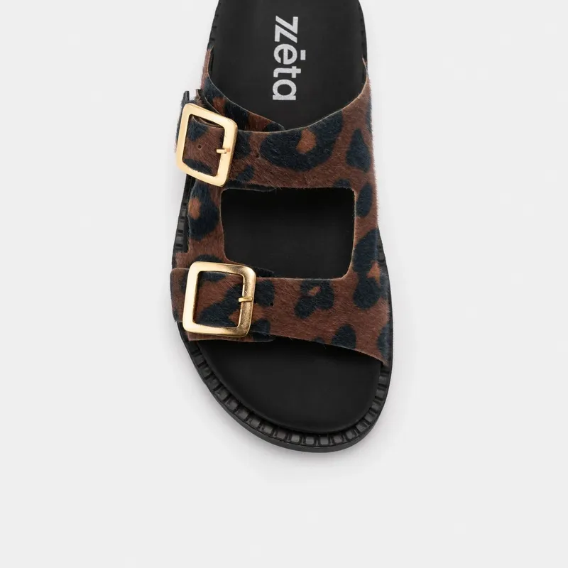 Zèta Zèta Herren vegan Sandalen Praia Leopard Print Strand, Braun, – Produktbild 2 von 2