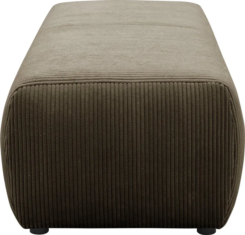 DOMO collection Hocker BRANDON, komfortabel, große Ausführung passend zu "Brandon", auch in Cord, Braun, – Produktbild 4 von 5