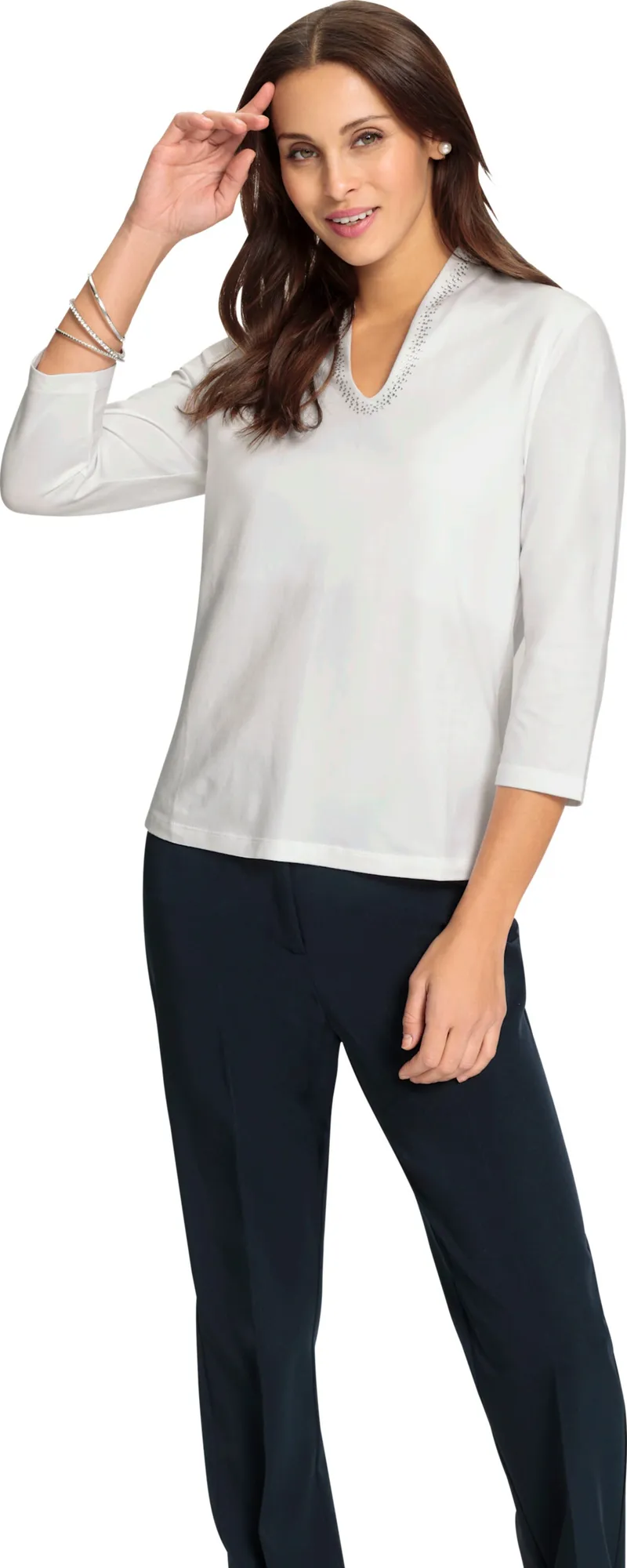 Witt V-Shirt weiß, Weiß, – Produktbild 2 von 2
