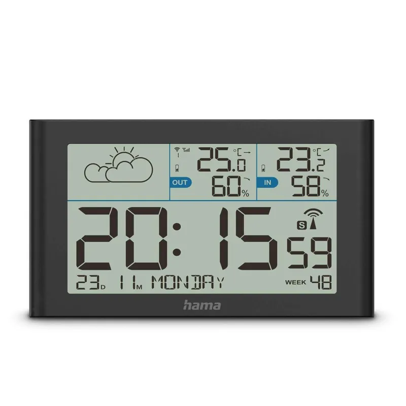Hama Hama Wetterstation "Sylt", mit Außensensor, Funk, Wecker, Schwarz – Produktbild 4 von 4