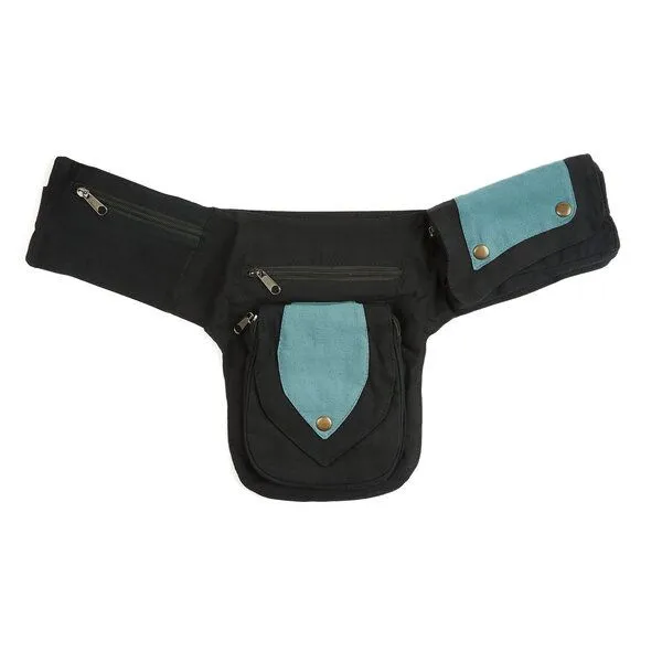 short'n'pietz short'n'pietz handgenähte Gürteltasche mit verstellbarem Gürtel, Blau, – Produktbild 3 von 8
