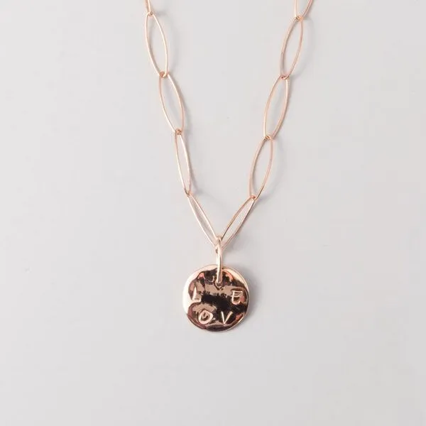 fejn jewelry fejn jewelry Kettenanhänger 'LOVE', Rotgold, – Produktbild 1 von 4