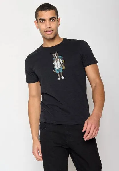 GreenBomb GREENBOMB Animal Dog Traveller Spice - Sportliches T-Shirt aus Bio-Baumwolle / hochwertiger Print / GOTS / Fair & Vegan, Schwarz (schwarz), – Produktbild 4 von 4