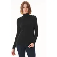 ORGANICATION ORGANICATION Langarmshirt aus LENZING ECOVERO mit Rollkragen, Schwarz(black), – Produktbild 1 von 1