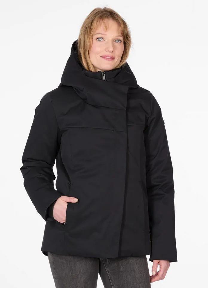 ragwear ragwear Funktionsjacke PAVLEEN SHORT wasserabweisend, gefüttert, mit Kapuze und Stehkragen in 2in1 Optik, Schwarz, – Produktbild 1 von 2