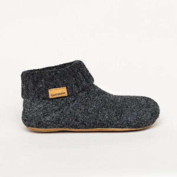 Gottstein Gottstein Hüttenschuh Knit Boot aus 100% Schurwolle - Filz-Hausschuh made in Tirol, Schwarz, – Produktbild 7 von 7