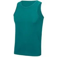 Just Cool Just Cool Muskelshirt Unterhemd Sportshirt Ärmellos Shirt Recyceltes Polyester Atmungsaktiv Vegan Stretch Neonfarben, Jade, – Produktbild 1 von 1
