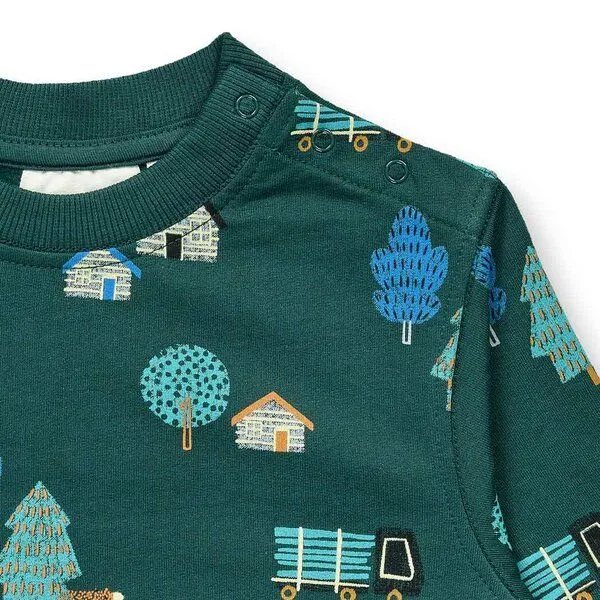 Sense Organics Sense Organics Baby Sweatshirt, Modell SIAM, Waldleben-druck, – Produktbild 3 von 4