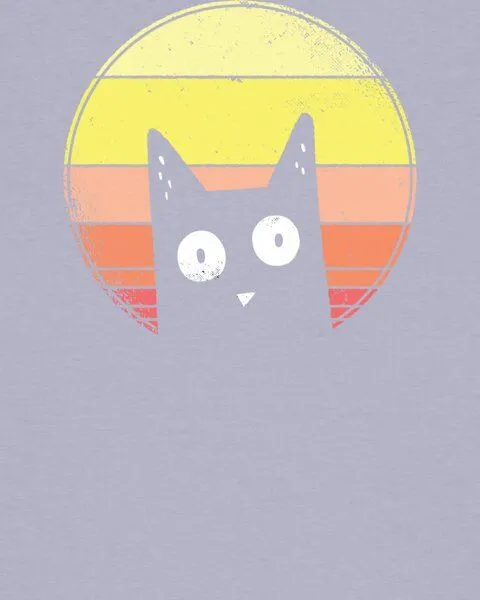watapparel watapparel T-Shirt Frauen Sunset Cat, Lavender, – Produktbild 3 von 3