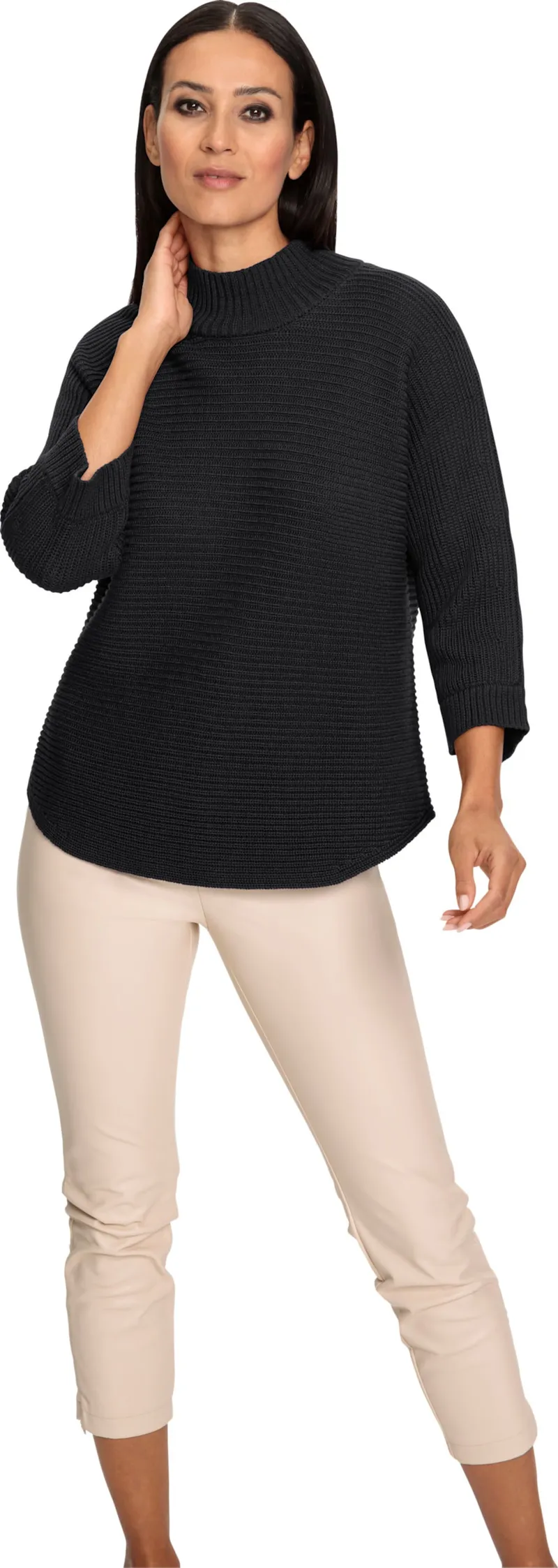 heine Stehkragenpullover, Schwarz, – Produktbild 2 von 2