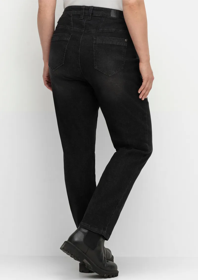 sheego 5-Pocket-Jeans black denim, Black denim, – Produktbild 1 von 2