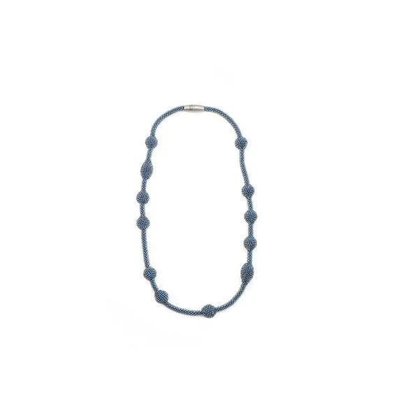 Sakiba Sakiba Kette lang/Dreifacharmband Morse ”Liebe”, Blaugrau, – Produktbild 1 von 4