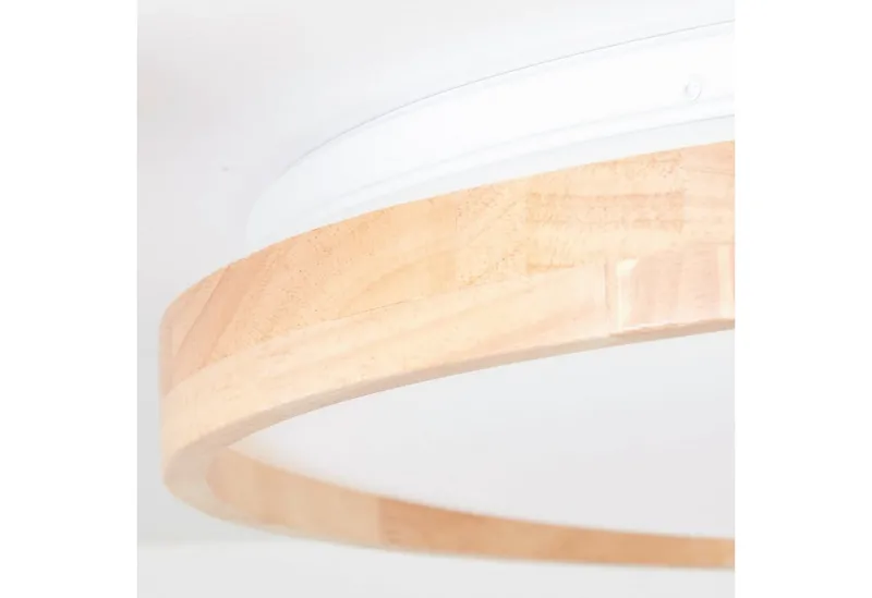 Brilliant Brilliant LED Deckenleuchte Alson, CCT - über Fernbedienung, Dimmfunktion, Nachtlichtfunktion, Timerfunktion, LED fest integriert, warmweiß - kaltweiß, 3300 lm, Ø 50 cm, Metall/Holz/Kunststoff, holz hell/weiß, Weiß, – Produktbild 4 von 4