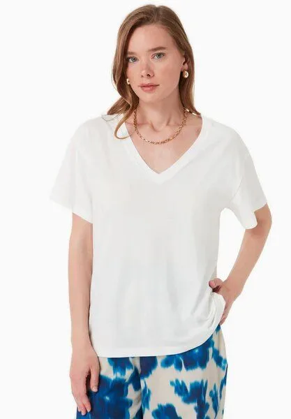 ORGANICATION ORGANICATION T-Shirt aus TENCEL Modal und Bio-Baumwolle, Off white, – Produktbild 1 von 4