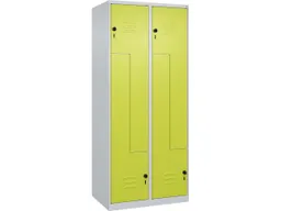 C+P C+P Z-Spind Classic PLUS, 4 Fächer, 1850x800x500mm, Lichtgrau/Clowngrün – Produktbild 1 von 1
