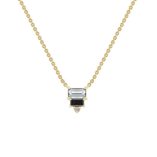 Eppi Eppi Kette mit Anhänger mit einem Moissanit und Salt and Pepper Diamanten Ivano, Gelb, – Produktbild 1 von 4