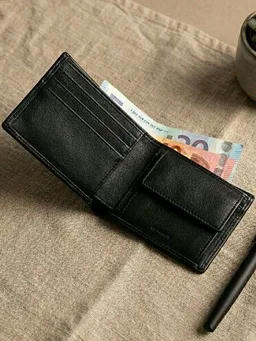 Will's Vegan Shop Will's Vegan Shop US-Münzgeldbörse Billfold mit drei Fächern Schwarz Herren – Produktbild 1 von 1