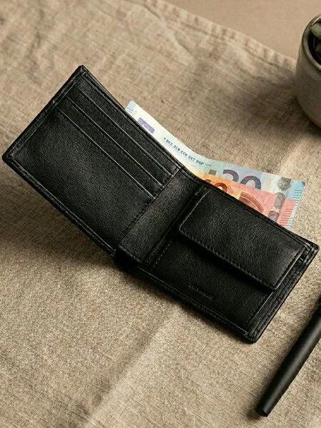 Will's Vegan Shop Will's Vegan Shop US-Münzgeldbörse Billfold mit drei Fächern Schwarz Herren, Schwarz, – Produktbild 1 von 3