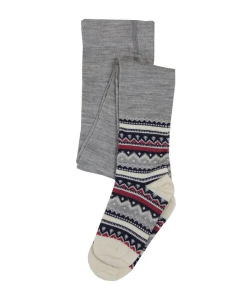 grödo Grödo Kinder Bio Strumpfhose Wolle Baumwolle Elasthan, Naturgraumeliert-rohweiß, – Produktbild 1 von 1
