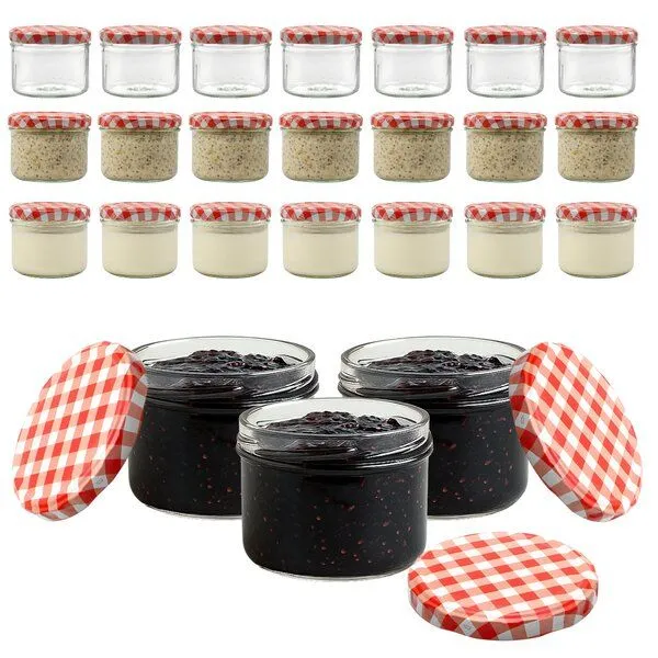 mikken mikken Marmeladengläser 210ml mit Deckel Einmachgläser Einkochgläser Pestogläser Dessertgläser – Produktbild 4 von 8