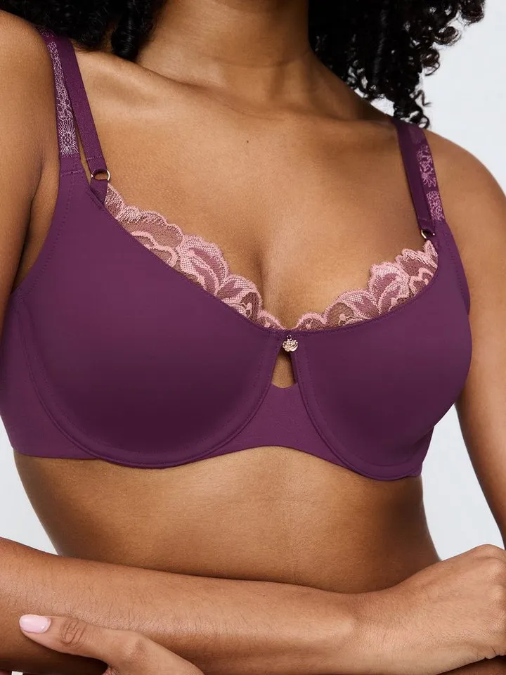 Triumph Triumph Bügel-BH Wild Gardenia Florale mit zarter Spitze und ergonomischem Komfort-Bügel, Lila, – Produktbild 4 von 4