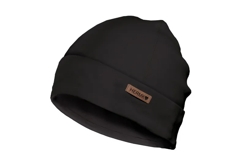 HERMKO Beanie 881910 (2er) 100 % Bio- Baumwoll Mützen unisex hergestellt in EU, Schwarz, – Produktbild 2 von 2