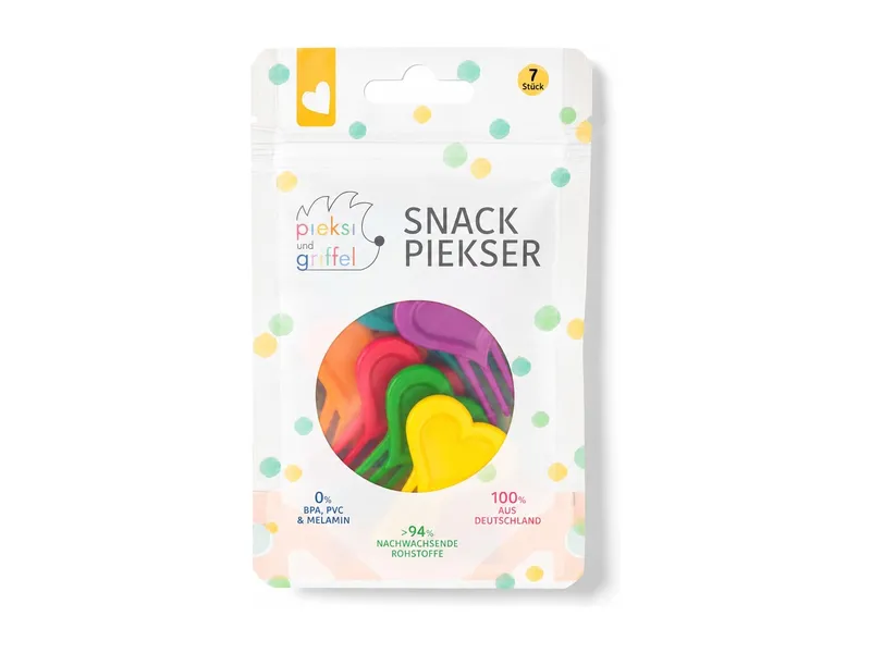 Pieksi und Griffel Pieksi und Griffel Snack Piekser 7er Set Rainbow Herzen, Mehrfarbig, – Produktbild 1 von 2