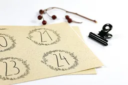STUDIO KARAMELO STUDIO KARAMELO Adventskalender Zahlen mit Ranken zum Aufkleben | Graspapier – Produktbild 1 von 1