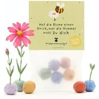 Die Stadtgärtner Die Stadtgärtner 5 bunte Blumenmurmeln im Tütchen mit Wildblumensaatgut | Als Dankeschön, Gastgeschenk & kleine Grüße für Gärtner – Produktbild 1 von 1
