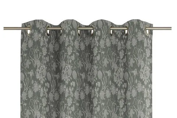 Nature by Adam Nature by Adam Vorhang aus 100% Bio-Baumwolle - Made in Germany - Flower Cuvée, Olivgrau, – Produktbild 5 von 7