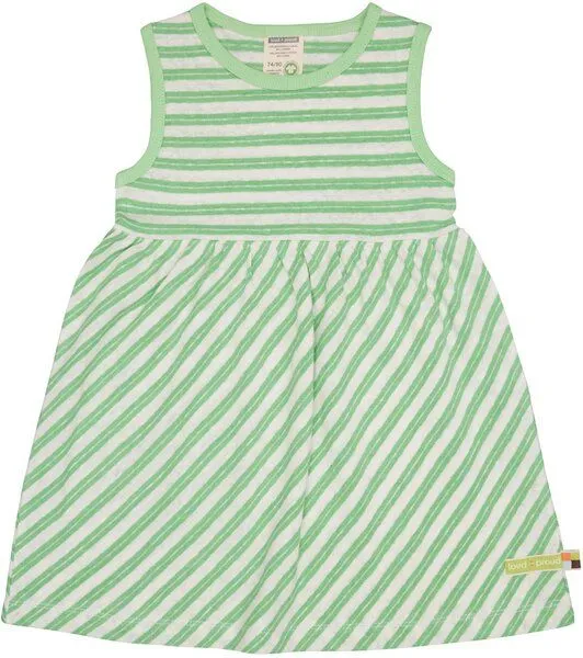 loud + proud loud + proud Babys & Kinder Kleid Streifen mit Leinen, GOTS-zertifiziert, Opal(grün), – Produktbild 2 von 2