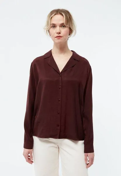 Givn Berlin Givn Berlin Bluse GBZORA aus TENCEL mit Reverskragen, Wine red (tencel), – Produktbild 1 von 4