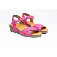 Zouri ZOURI Vegane Plateau-Sandale aus Bio-Baumwolle & Korkfußbett Modell: Nature, Fuchsia (pink), – Produktbild 1 von 1